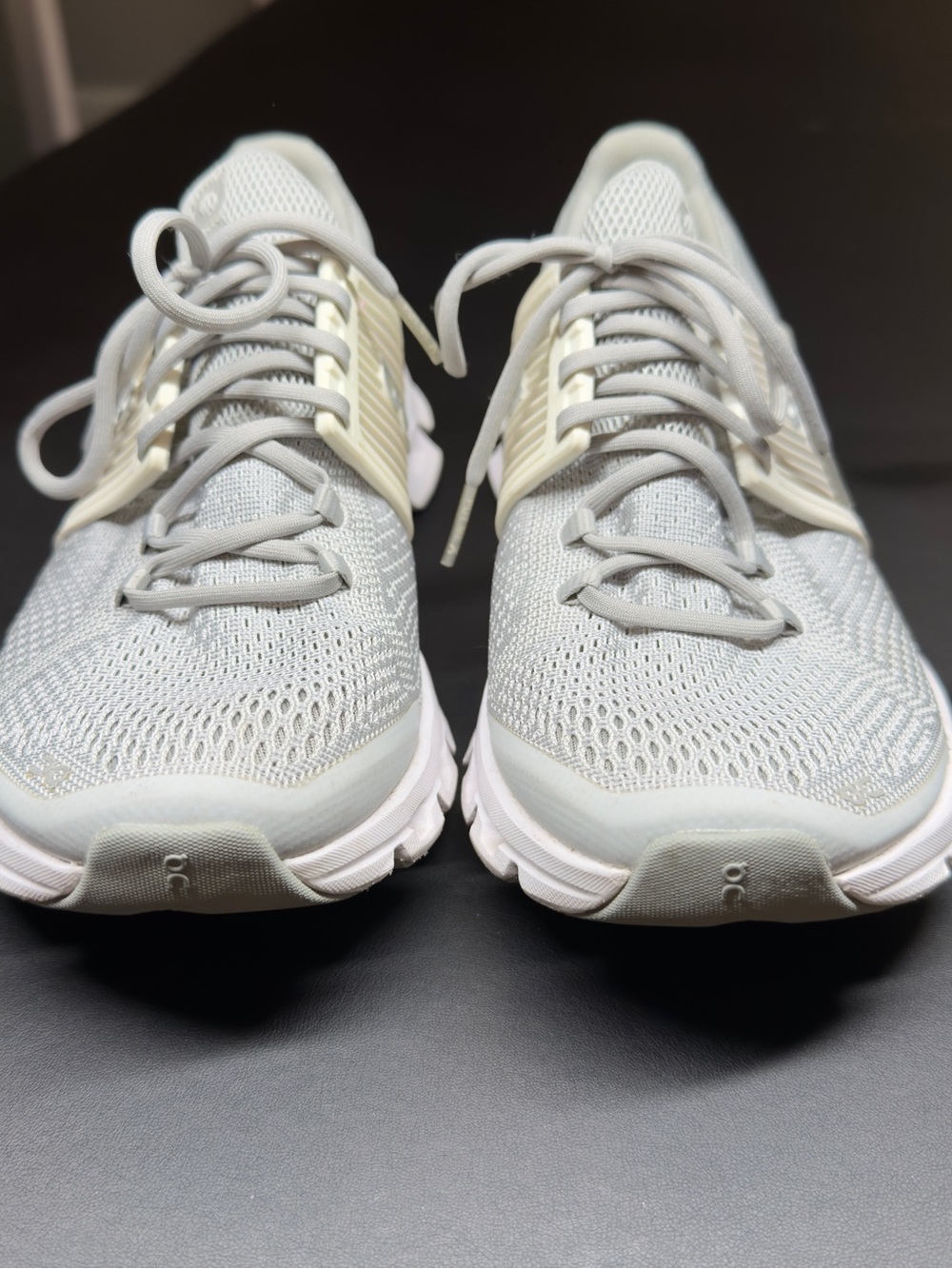 On Running Light Gray and White Mesh Trainers - Picture 2 of 6